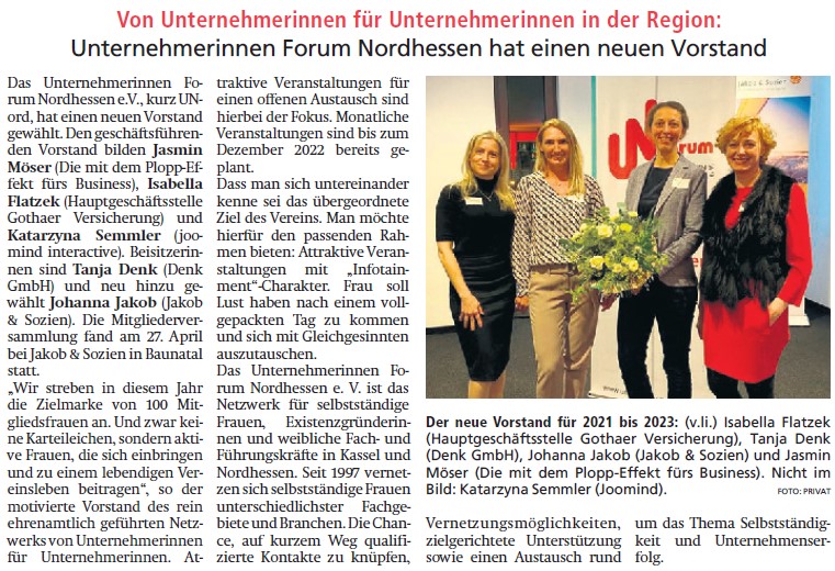Unternehmerinnen Kassel in Presse