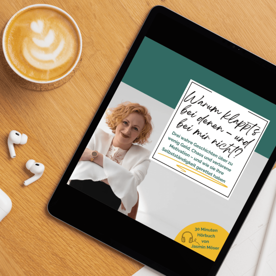Jasmin Möser ist Expertin für Selbstständigkeit und kleine Unternehmen. In ihrem 30minütigen Hörbuch erzählt sie von typischen Problemen und wie sie gelöst werden können.