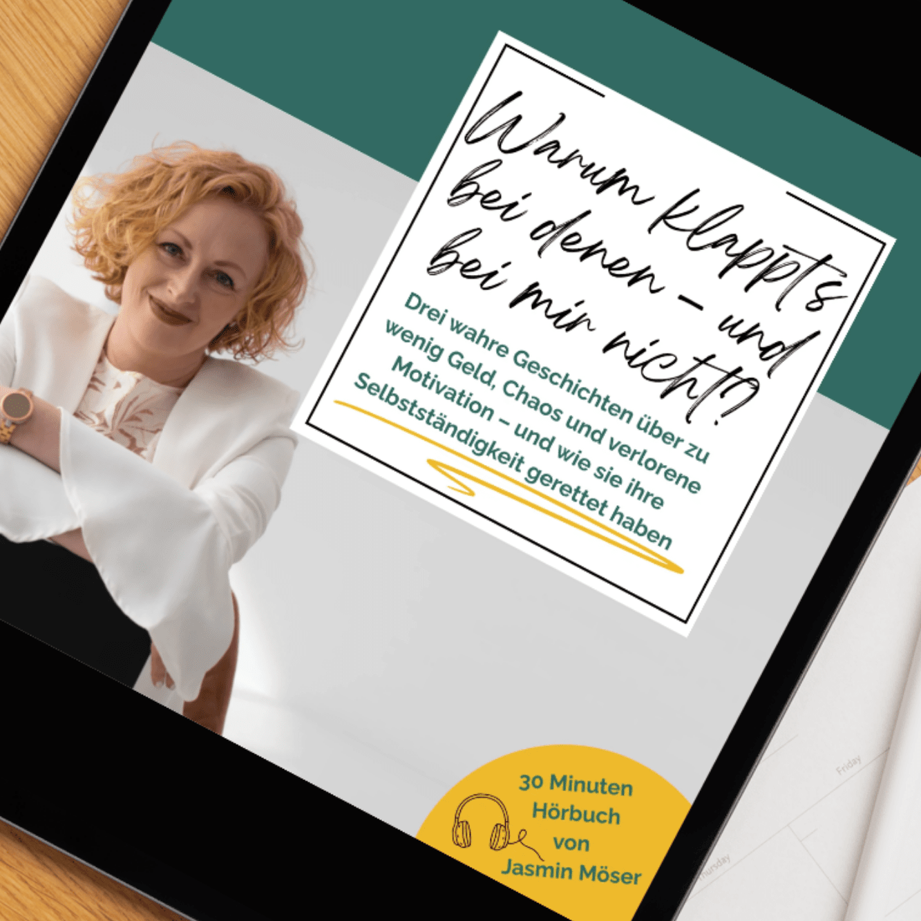 Jasmin Möser ist Expertin für Selbstständigkeit und kleine Unternehmen. In ihrem 30minütigen Hörbuch erzählt sie von typischen Problemen und wie sie gelöst werden können.