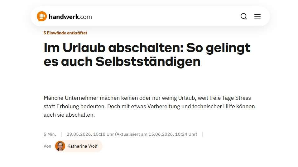 Interview mit Jasmin Möser über die Urlaubsvorbereitung von Selbstständigen